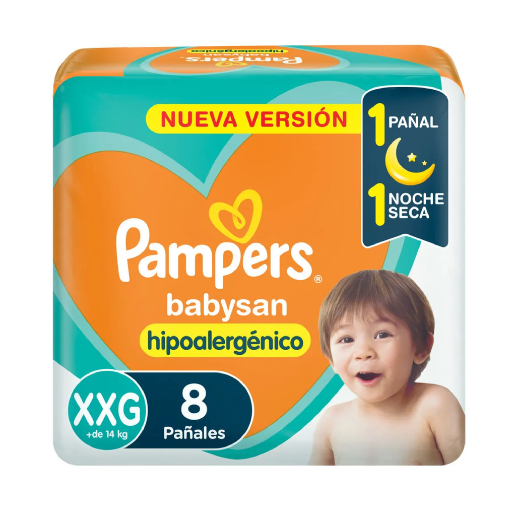 [8928] PAÑAL PAMPERS BABYSAN XXG X 8 U