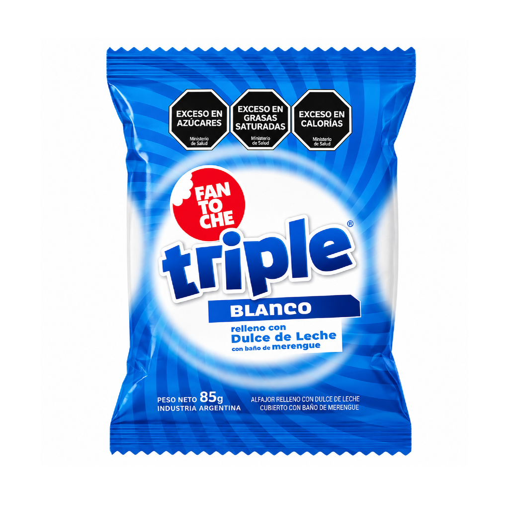 [1003] ALFAJOR FANTOCHE BLANCO TRIPLE X 12 U