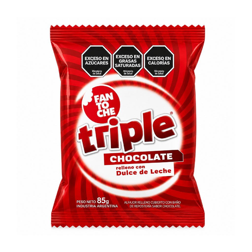 [1002] ALFAJOR FANTOCHE TRIPLE CHOCOLATE X 12 U